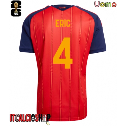 Spagna Eric Garcia #4 Prima Maglia Mondiali 2026 Manica Corta